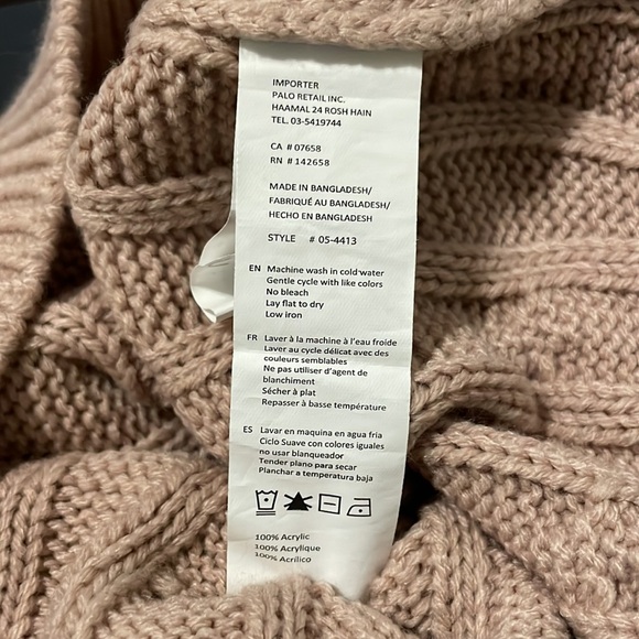 Urban Heritage Dusty Pink Cable Knit Crop Sweater - Size: Medium - Picture 6 of 7